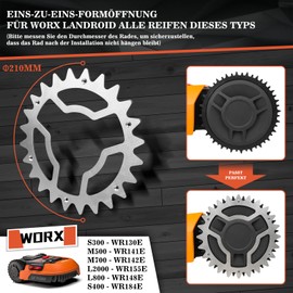 Robot Lawnmower Spikes for Worx Landroid Model S/M Lawnmower, Thickness 2 mm, Traction Improvement, Lowered Screw Holes, Polished, Deburred