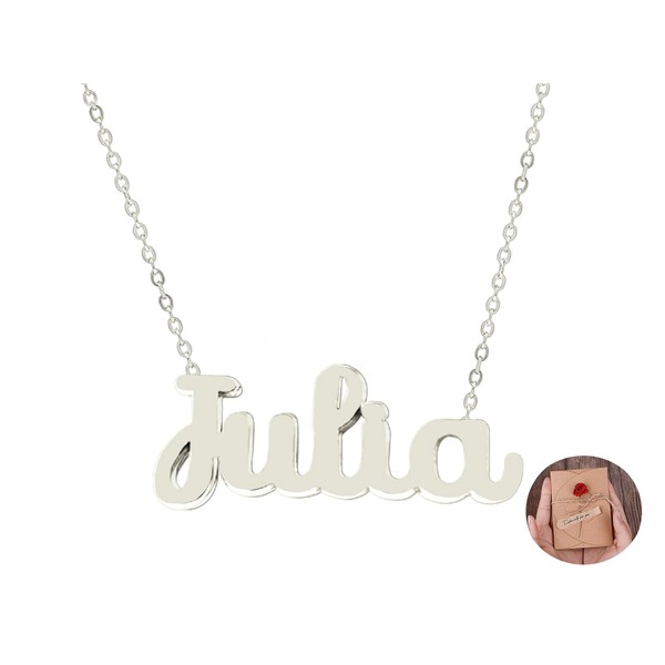 Only faith Personalisierte Namenskette für Frauen Edelstahl mit origineller Geschenkbox