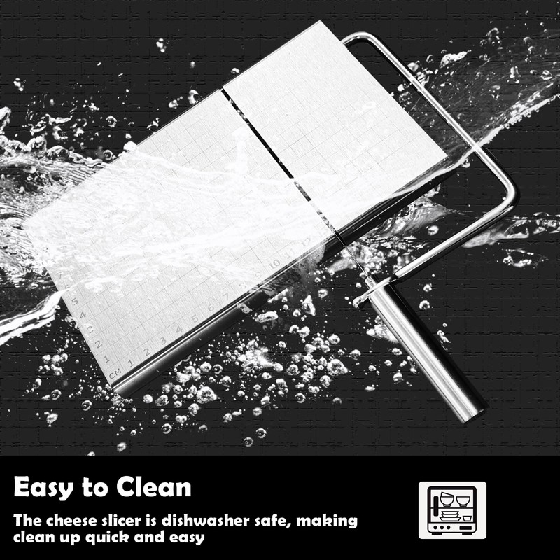 CYINGWIN Cheese Slicer with Cutting Board and Measuring Grid, Adjustable