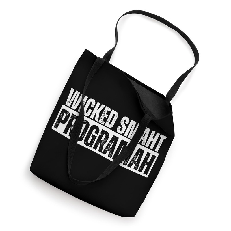 Wicked Smaht Programah Wicked Smart Programmer Distressed Tote Bag