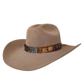 Western Feather Cowboy Hat Band for Men Women Natural Feather Shikoba (Width: 3 cm)