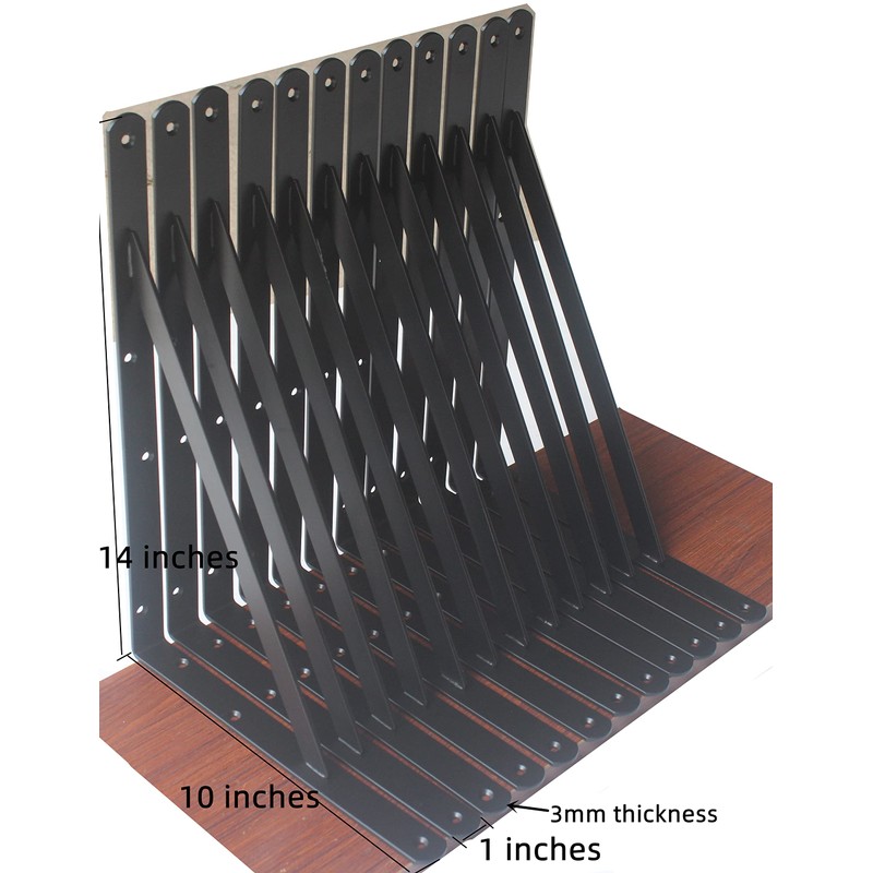 20 Pack L14" x H 10" Black Heavy Duty Shelf