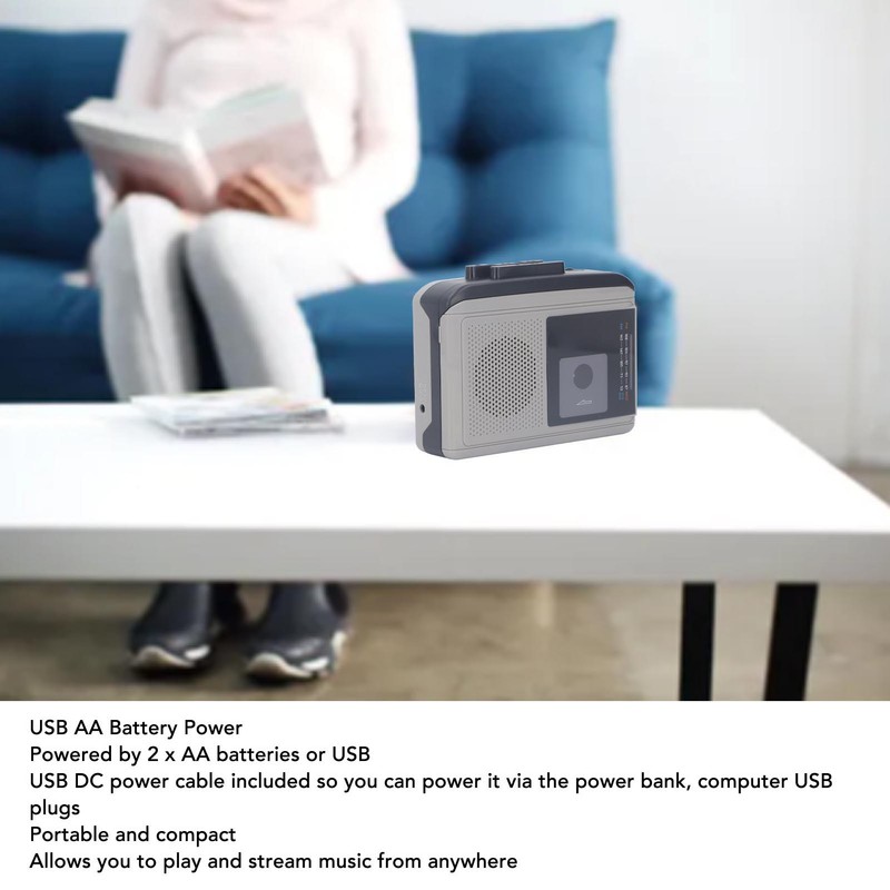 Portable Cassette Player Built in Speaker 2 AA Battery USB
