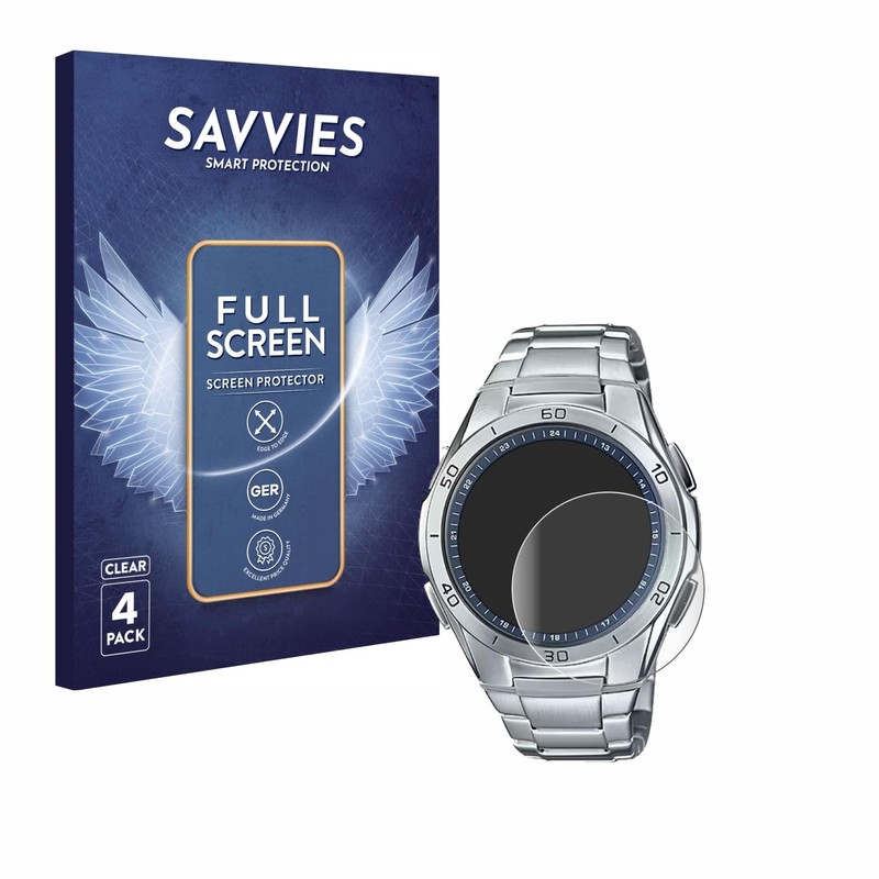 Savvies Pack of 4 Full Screen Protectors for Casio WVA-M650D-2A