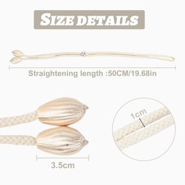 Pack of 6 Curtain Tiebacks, Hand Knitted Curtain Tieback, Curtain Rope, Cotton Curtain Rope Tieback, for Home, Office, Living Room, Bedroom