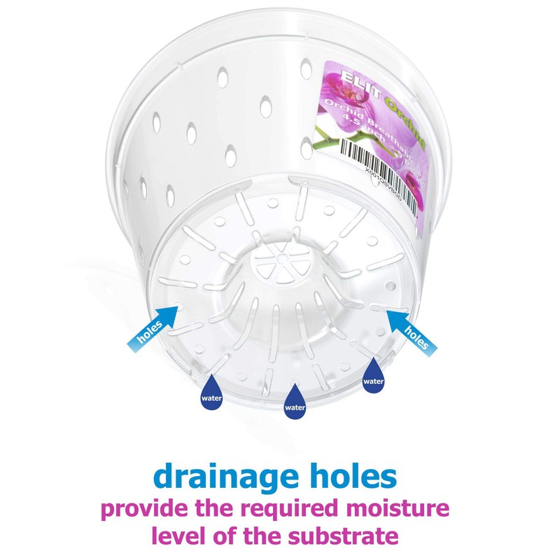 SMEREKA Orchid Pots with Holes Indoor Clear Plastic Plant Pot