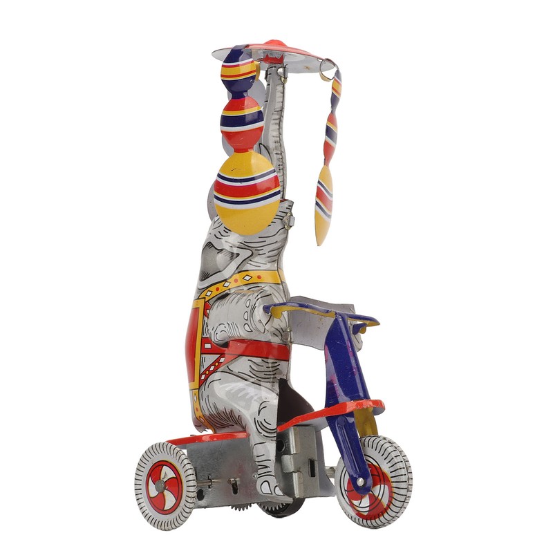 Elephant On Tricycle Tin Toy Retro Iron Handmade Elephant On