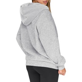 LovelyWholesale Womens Zip Up Hoodies Casual Cherry Graphic Oversized Sweatshirts Grey X-Large