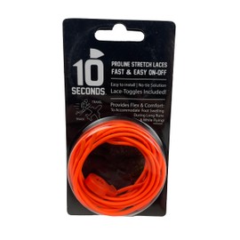 10 Seconds - Elastic-Laces: No-tie laces, Athletic, Running and Triathlon Laces, stretch Fit Comfort, All Ages and Athletes, Neon Orange, One Size
