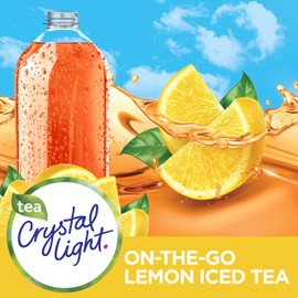 Crystal Light Lemon Iced Tea Naturally Flavored Powdered Drink Mix (60 Ct Multipack, 6 Boxes Of 10 Ct On-The-Go-Packets)