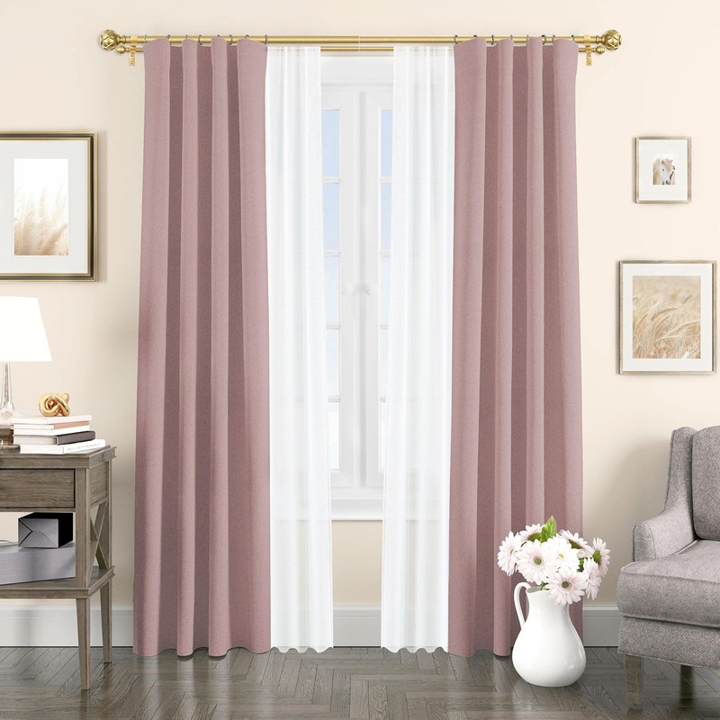 KAMANINA 1 Inch Double Curtain Rods for Windows 72 to