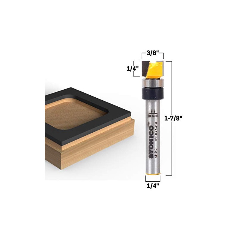 YONICO Flush Trim Router Bit 3/8-Inch Diameter 1/4-Inch Shank 14151q