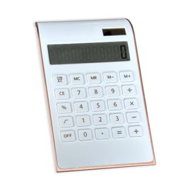 Solar Gold Calculator Standard Function Desktop Calculator LCD 10-Digit Desktop Calculator for Office, Home (Rosegold)