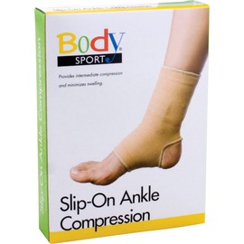 Body Sport Slip On Ankle Compression Sleeve, Large