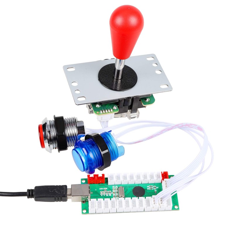 Fosiya LED Arcade Joystick Buttons Kit Ellipse Oval Style 8