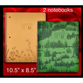 U Style 2 pack U Style Eco-Friendly 1 Subject Notebook Forest /woods Print College Ruled