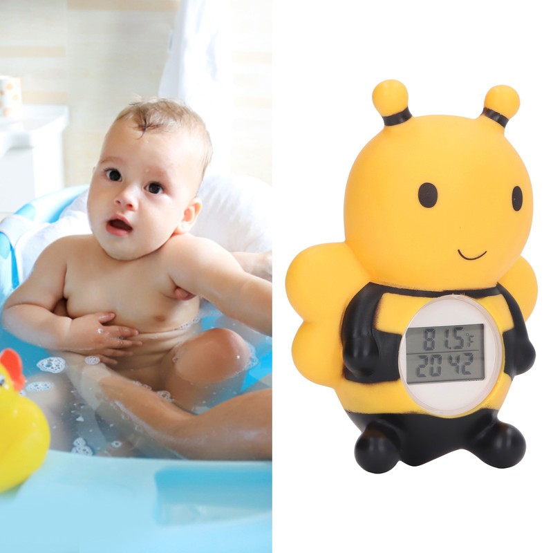 Baby Bath Thermometer Bee Shaped Alarm Function Infant Bath Safety