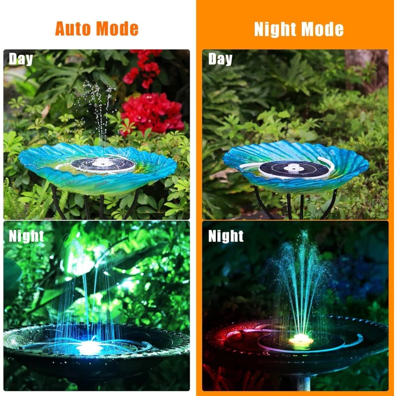 AISITIN 3.5W Solar Aerator Pump with LED,6 Nozzles,Batter
