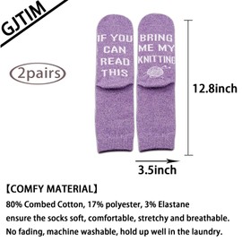 Novelty Socks If You Can Read This Bring Me My Knitting Funny Birthday Gift for Mom Grandma (Bring Me My Knitting CA)