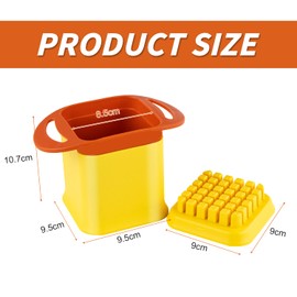 xyuayamz Chip Cutter, Quick French Fries Potato Cutter with Stainless Steel Blade, Chip Cutter, Multi-Purpose Vegetable Cutter for Potatoes, Carrots, Cucumbers, Onions and Fruits
