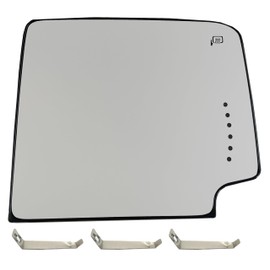 Passenger Side Heated Towing Mirror Glass Compatible with 2014-2017 Chevy Silverado 1500 Silverado 2500 HD Silverado 3500 HD GMC Sierra 1500 Sierra 2500 HD Sierra 3500 HD Right Side Upper Mirror Glass