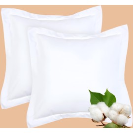 Euro Pillow Sham Covers 600 TC - European Size 26 x 26, Set of 2 | 100% Long Staple Egyptian Cotton | Home Decorative, Feel Premium Super Soft Breathable - Cushion Cover | White