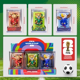 10cm Tournament Mascot Collectible Figures Set of 3 – Premium Maple, Zayu & Clutch Character Dolls, Commemorative Football Miniatures for Sports Fan Desktop 