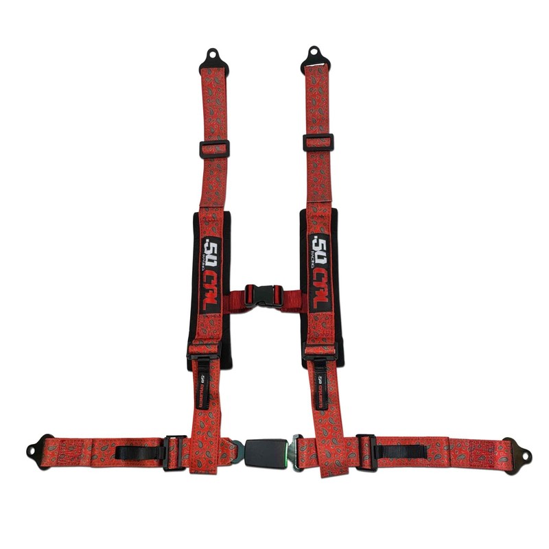 Bandana Red 4 Point Harness for Bucket Seat, Push Button