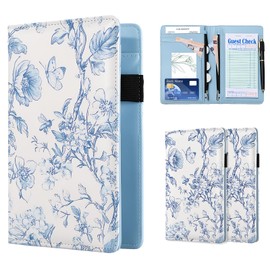 2 Pack Cute Server Books for Waitress, PU Leather, Blue