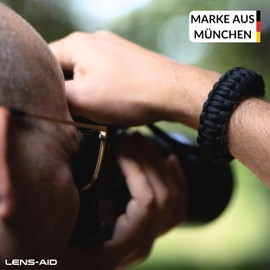 LENS-AID Wrist Strap for Camera: Paracord Cord Wrist Band Camera Strap for Carrying on Wrist DSLR Carrying Strap, Camouflage Green