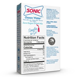 SINGLES TO GO! Sonic Singles To Go Drink Mix Ocean Water Flavor 36 Servings Sugar Free Pack ...