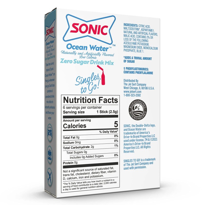 SINGLES TO GO! Sonic Singles To Go Drink Mix Ocean