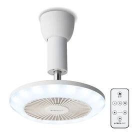 【Current model has increased airflow】DOSHISHA Circulight Socket Series, Hanging Model, Neutral White, 60W Equivalent, 3 Levels of Airflow, Remote Control Included, White