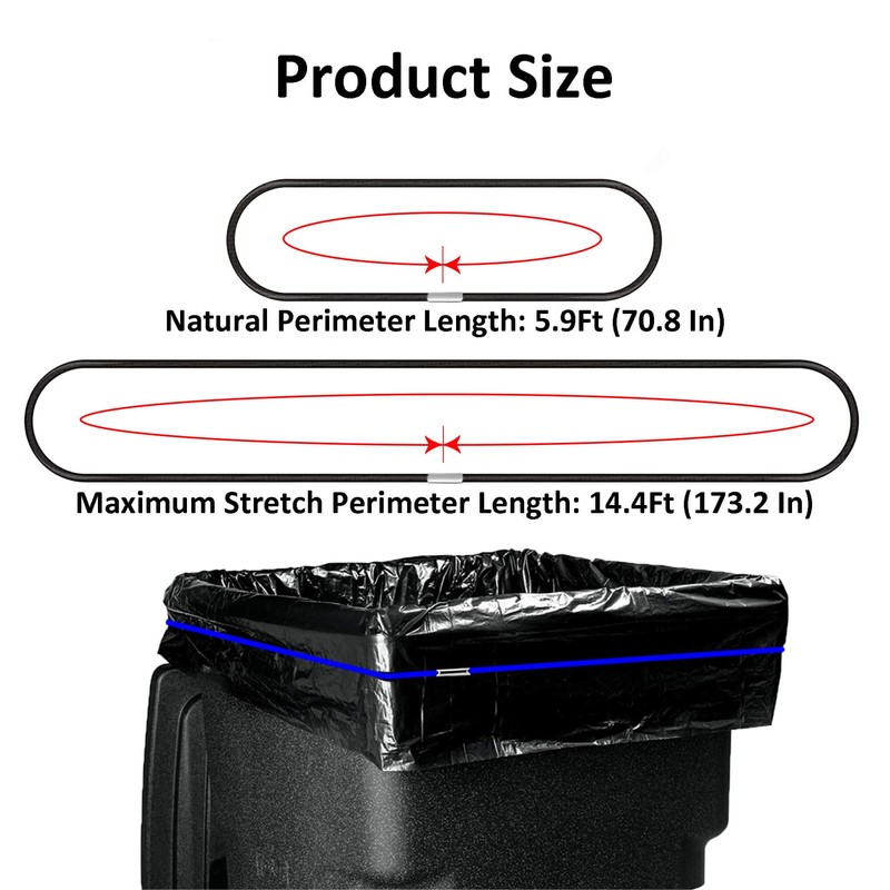 Hongmed Large Trash Can Rubber Bands, 3 Pcs Trash Can