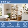 HITNET Bamboo Shelf, 6-Tier Adjustable Tall Open Bookcase, Bathroom Storage