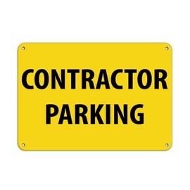 Aluminum Horizontal Metal Sign Multiple Sizes Contractor Parking Area Yellow Reserved All Over Weatherproof Street Signage 24x18Inches