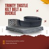 Kilt Belt and Buckle Set, Scottish Thistle Embossed Belt with