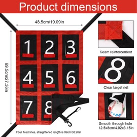 Adjustable Baseball Strike Zone Target Net, Waterproof Baseball Pitching Target Net with Numbered Grids Sports Training Equipment for Hitting Practice