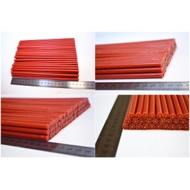Natural Pure Beeswax Candles Organic Honey Eco Candles Amber Red Color in Gift Box (Natural Cotton Wicks, Dripless, Smokeless, Not Taper Candles) (Red, 8 Inches (20 cm) 60pcs)