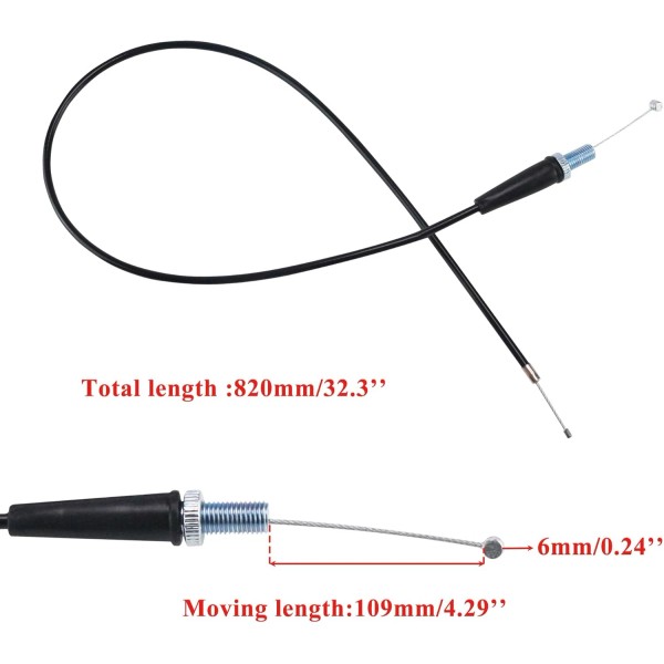 Does not apply 820MM/32.3" Throttle Cable for 50cc 70cc SSR