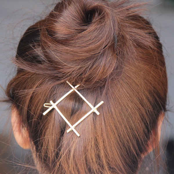 Leiothrix Geometric Hair Clips Irregular Hair Accessories for Women and Girls Apply to Party and Casual (Gold)