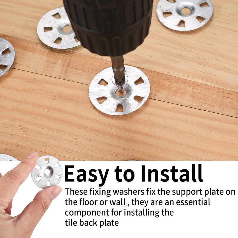 100 Pcs Easy Fix Washers, 35mm Diameter Galvanised Steel Fixing