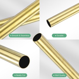 M METERXITY 1-Pack 300mm Brass Round Tube, 16mm OD 0.5mm Wall Thickness H62 Brass Seamless Tubing for Construction/Machining/DIY Crafting, Metal Straight Pipe [0.63x0.02x11.8IN]