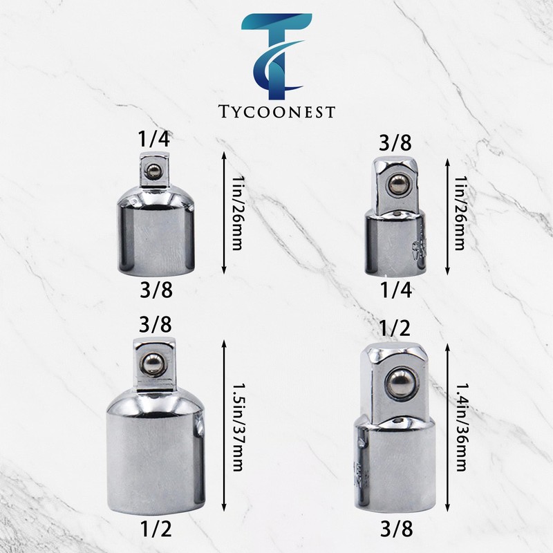 Tycoonest 7Pcs Impact Socket Adapter and Reducer Set, Extension Drill