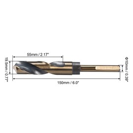 sourcing map Reduced Twist Drill Bit 19.5 mm High-Speed Steel 10 mm Shank 4341 Pack of 1