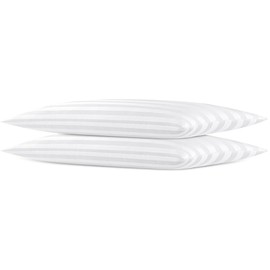 Thin Flat Soft Low Pillows Standard Size Set of 2, Down Alternative Filled Bed Pillows for Side Back and Stomach Sleepers 20x26