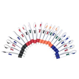 Sea View Treasures 20 Bulk Multi-Colored Ink Shuttle Pen with Carabiner Clip Assortment