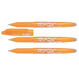 Pilot Frixion Ball 07 Rollerball Pens Medium Nib Orange Apricot Pack of 3
