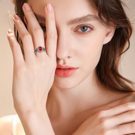 Carnelian Ring Sterling Silver Vintage Red Carnelian Crystal Jewelry Gift for Women O