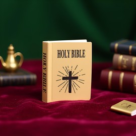 1Pc Mini Bible Pocket Book 1/12 Dollhouse Miniature Book Bookshelf Bedroom Library Accessories，Dollhouse Furniture, Dolls and Accessories